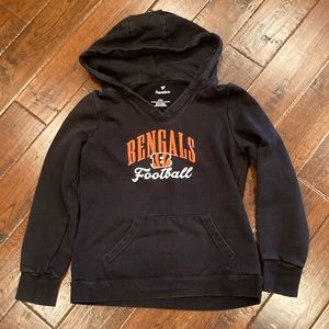 Women’s NFL Cincinnati Bengals Football Black Pull Over Hoodie Size Medium USED